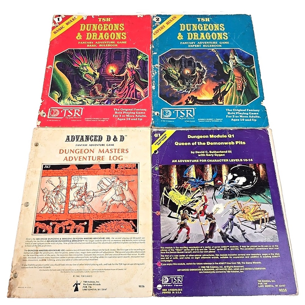 Dungeons & Dragons Basic Rules 1 1980 1st Printing + Expert, Log, & Module READ‎